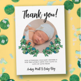 Lucky Blue Klöver Photo Boy Shower Tack Kort