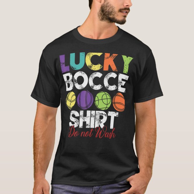 Lucky Bocce Boll Bocce Boll Player T Shirt (Framsida)