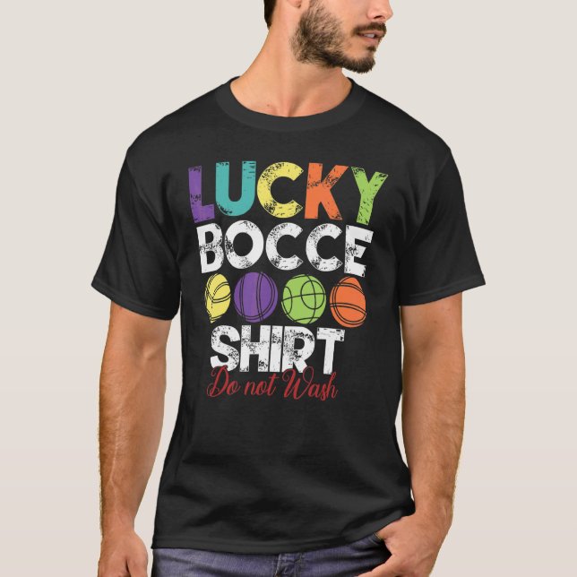 Lucky Bocce Boll Bocce Boll Player T Shirt (Framsida)