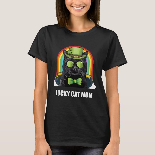 Lucky Bombay Cat Mom St Patricks Day T Shirt (Framsida)