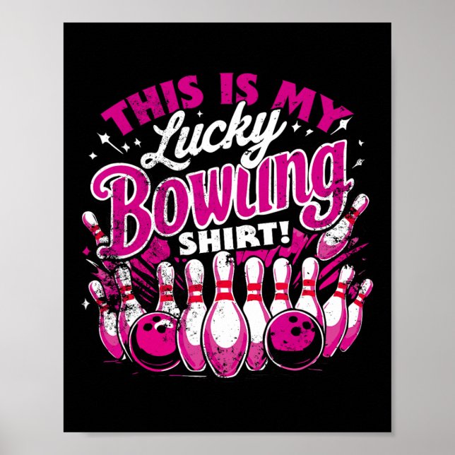 Lucky Bowling Shirt Tvättar inte en notering för B Poster (Framsidan)