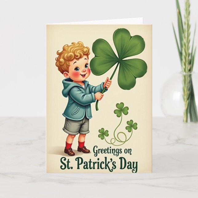 Lucky Boy Smile St Patricks-kort Kort (Framsida)