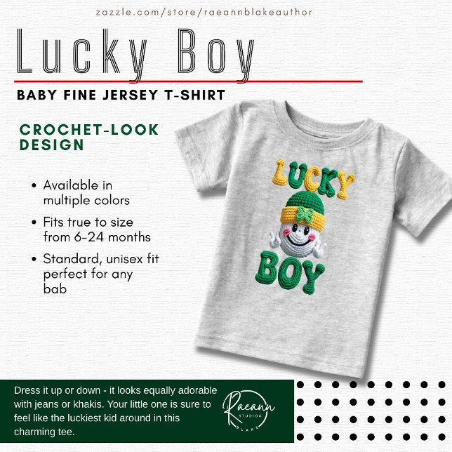 Lucky Boy Virkad Look Baby Fin Jersey T-Shirt (Skapare uppladdad)