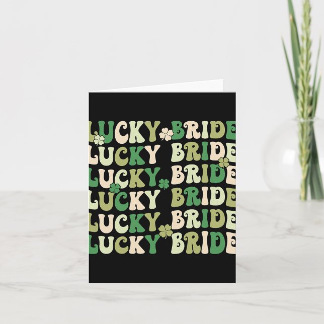 Lucky Bride Groom Matching Par Bröllop St Patr Kort (Framsida)