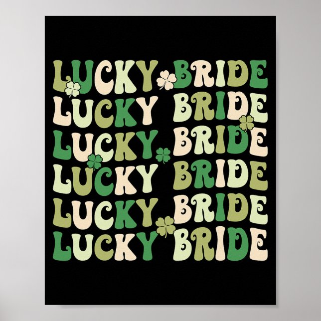 Lucky Bride Groom Matching Par Bröllop St Patr Poster (Framsidan)