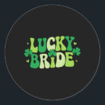 Lucky Bride Groom Par Matching Bröllop St Patr Runt Klistermärke<br><div class="desc">Lucky Bride Groom Par Matching Bröllop St patrick's day</div>