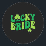 Lucky Bride Groom Par Matching Bröllop St Patr Runt Klistermärke<br><div class="desc">Lucky Bride Groom Par Matching Bröllop St patrick's day 1</div>