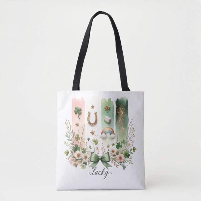 Lucky Brushstroke, St. Patrick's Day Totebag Tygkasse (Framsida)
