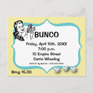 Lucky Bunco Player Postcard från Artinspired Inbjudan Vykort