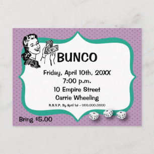 Lucky Bunco Player Postcard Violet och Emerald Vykort