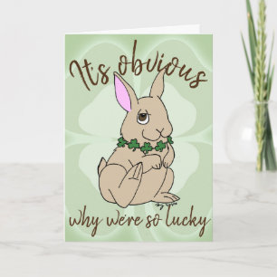 Lucky Bunny Rabbit St. Patrick's Day Card Kort