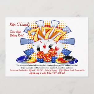 Lucky Casino Night Birthday Inbjudan