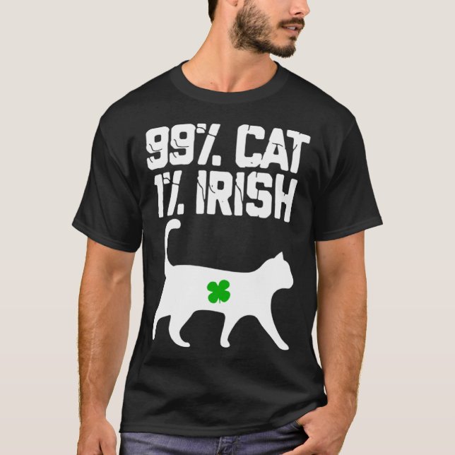 Lucky Cat Animal St Patricku2019s Day 99 cat 1 Iri T Shirt (Framsida)