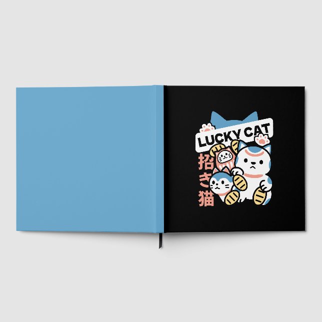 Lucky Cat Art – Maneki Neko with Gold Coin Gästböcker (Full)