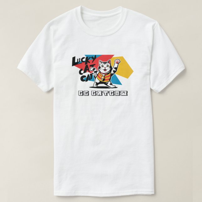 Lucky Cat [ CC-CatCow ] T Shirt (Design framsida)