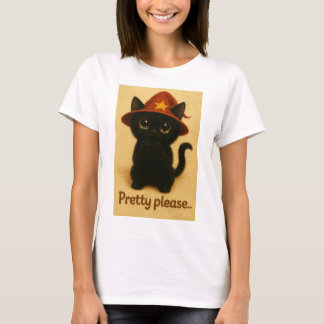 Lucky Cat Emi – Kawaii Begging Pose Witch Cat T Shirt