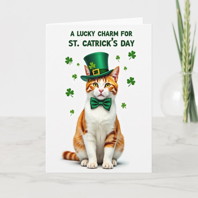 Lucky Cat Glitter Textur Kort (Framsida)