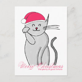 Lucky Cat God jul och mycket bra förmögenhet Helg Vykort