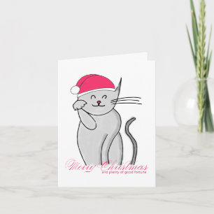 Lucky Cat God jul och mycket bra förmögenhet Helgkort