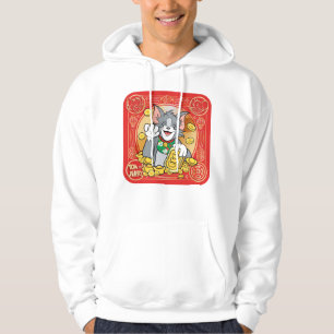 Lucky Cat Jerry med Guld Sycees Hoodie