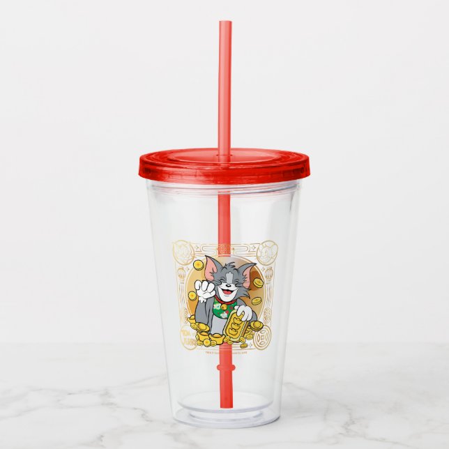 Lucky Cat Jerry med Guld Sycees Take Away Mugg (Framsida)