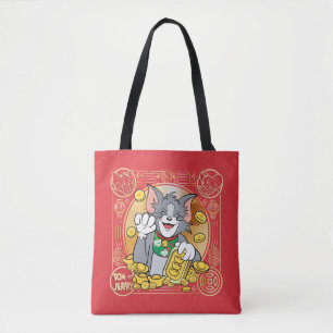 Lucky Cat Jerry med Guld Sycees Tygkasse