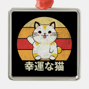Lucky cat julgransprydnad metall