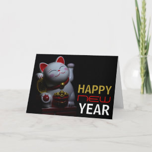 Lucky Cat, kinesiska nyåret Hälsning Kort