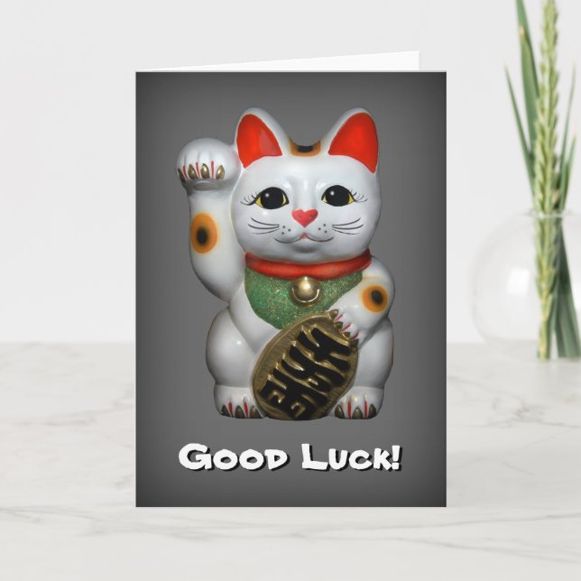 Lucky Cat Lycka till Card Kort (Framsida)