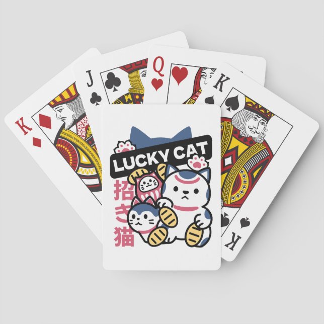 Lucky Cat Maneki Neko – Japanese Fortune Cat  Casinokort (Baksidan)