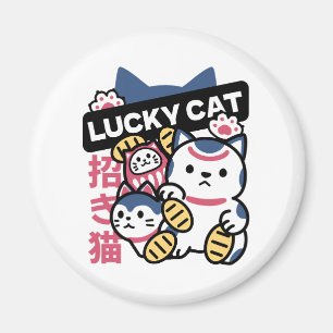Lucky Cat Maneki Neko – Japansk Lyckokatt Magnet