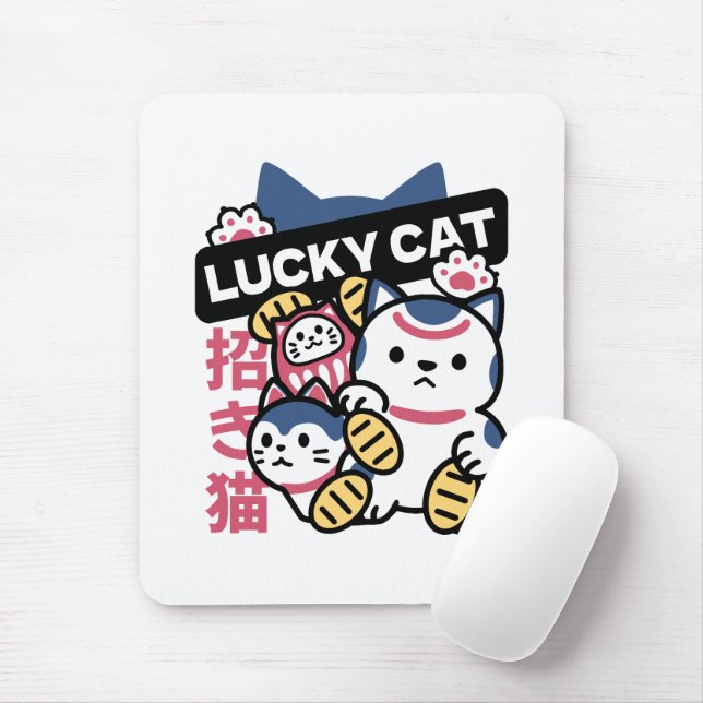 Lucky Cat Maneki Neko – Japansk Lyckokatt  Musmatta (Med mus)
