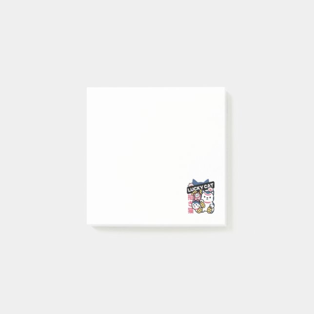 Lucky Cat Maneki Neko – Japansk Lyckokatt  Post-it Block (Framsida)