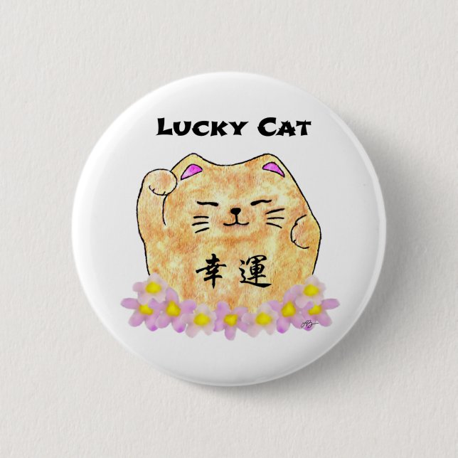 Lucky Cat (Maneki Neko) - "Lucky Cat" Knapp (Framsida)