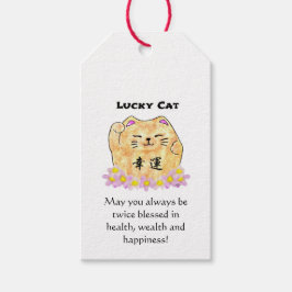 Lucky Cat (Maneki Neko) Matte Gift Märkre Presentetikett