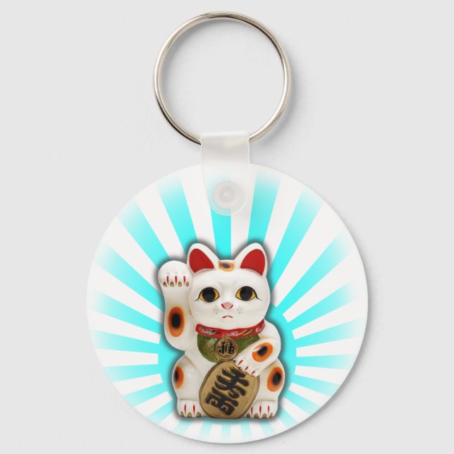 Lucky Cat (Maneki-neko) Nyckelring (Framsida)