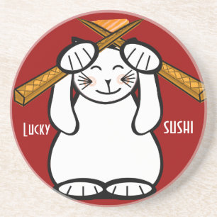 Lucky Cat-Maneki Neko - sushi.. Underlägg