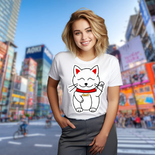 Lucky Cat Modern Minimalist Personlig T-Shirt