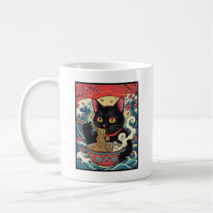 Lucky Cat Ramen Noodle Art Kaffemugg