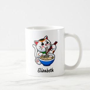 Lucky Cat Ramen-Personlig Kaffemugg