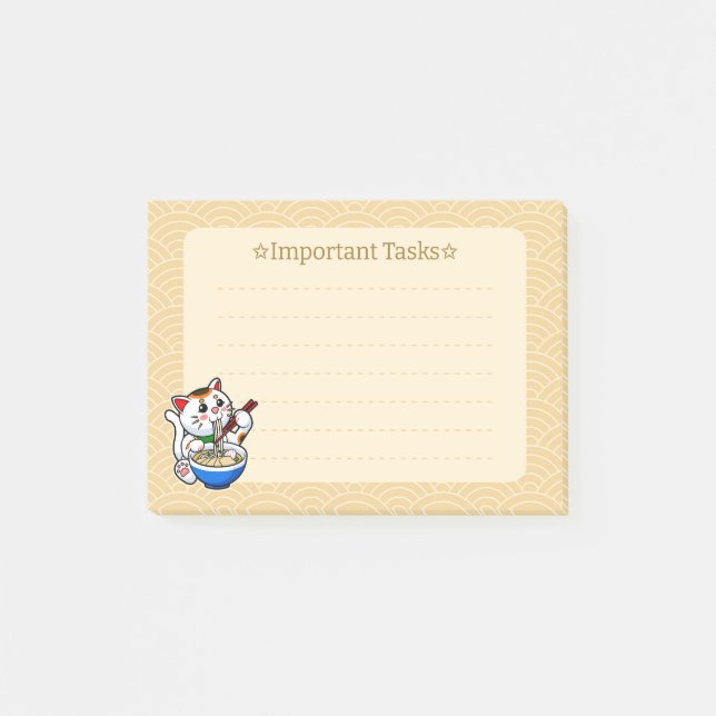 Lucky Cat Ramen Post-it Block (Framsida)