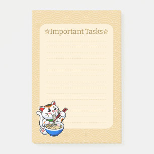 Lucky Cat Ramen Post-it Block