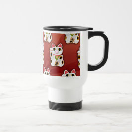 Lucky Cat Tecknad Fortune Pet Roligt Mönster Resemugg