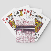 Lucky Cat Tecknad Strip Japansk Wave Kattunge 
