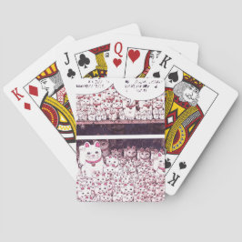 Lucky Cat Tecknad Strip Japansk Wave Kattunge  Casinokort