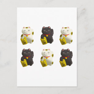 Lucky Cat Tiled Vykort