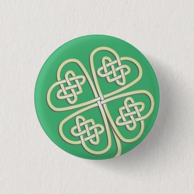 Lucky Celtic Fyrklöver Button Knapp (Framsida)