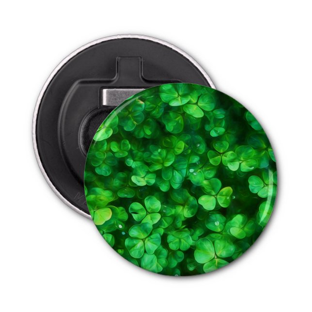 Lucky Celtic Irish Grönt Shamrocks Flasköppnare (Framsidan)