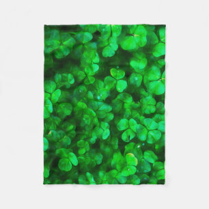 Lucky Celtic Irish Grönt Shamrocks Fleecefilt