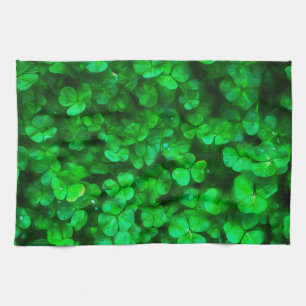 Lucky Celtic Irish Grönt Shamrocks Kökshandduk
